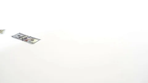 USD Dollar Money Moving Stop Motion, Isolated on White Background Video stock 76523296