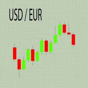 USD euro chart graph forex Stock Illustration