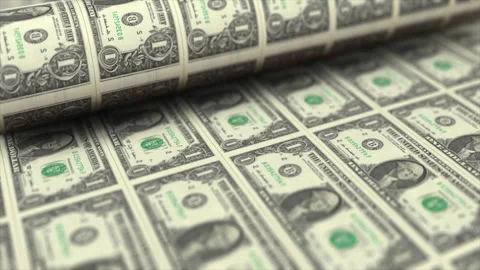 USD Money Banknotes Printing Stock Footage 281655562
