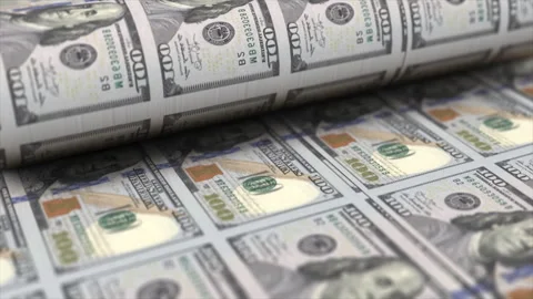 USD Money Banknotes Printing Stock Footage 281655860