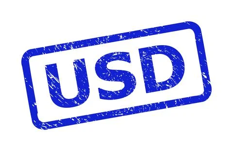 USD Watermark with Grunged Surface and Rounded Rectangle Frame Stock Illustration