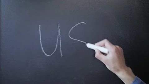 USD written on chalkboard. Writing USD on blackboard. Financial and business Stock Footage 153818141