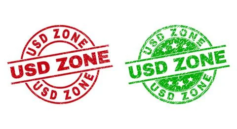 USD ZONE Round Stamp Seals with Rubber Texture Stock Illustration
