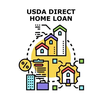 Usda direct home loan application and approval process Stock Illustration