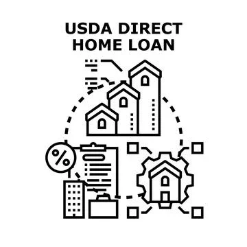 Usda direct home loan application and approval process Stock Illustration