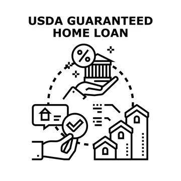 Usda guaranteed home loan concept vector illustration Ilustración de archivo