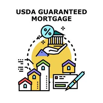 Usda guaranteed mortgage program offering rural home financing 스톡 일러스트