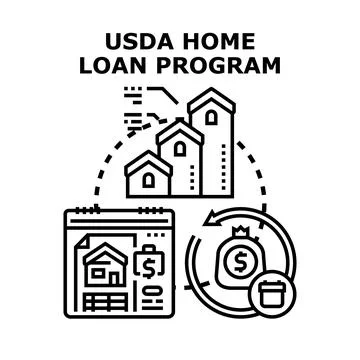 Usda home loan program concept for residential property Stock Illustration