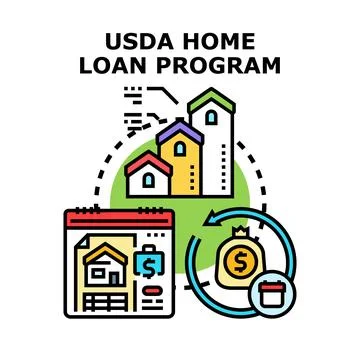 Usda home loan program concept for residential property Stock Illustration