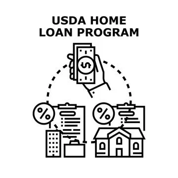 Usda home loan program financial assistance concept イラスト素材