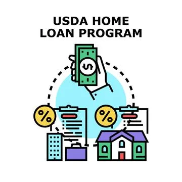 Usda home loan program financial assistance concept Stock Illustration