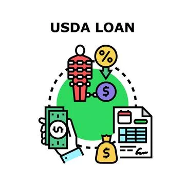 Usda loan program receiving financial assistance concept Stock Illustration