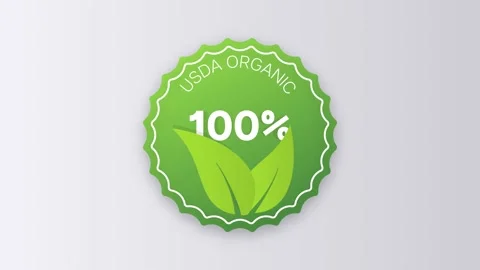 USDA organic animation icon circle badge sign. Non Genetically modified organism Stock Footage 219024916