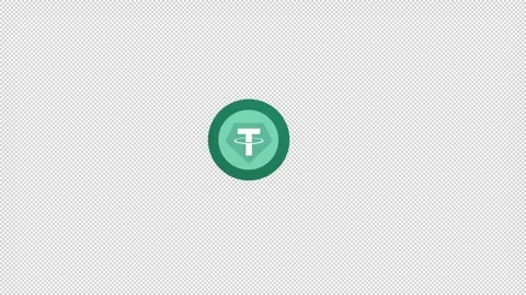 USDT Tether Cryptocurrency Logo Animation on Transparent Background Stock Footage 315348494
