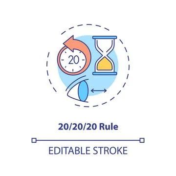 Use 20 20 20 rule concept icon 库存插图