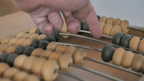 Use Of Abacus Calculate The Math Stock Footage 126342568