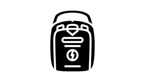 Use aed first aid glyph icon animation Stock Footage 326143138