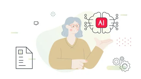 Use of AI Assisted Application Development - Animated Illustration Stock Footage 310535923