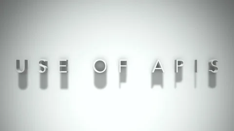 Use of APIs 3D title animation with shadows on a white background Stock Footage 296719852