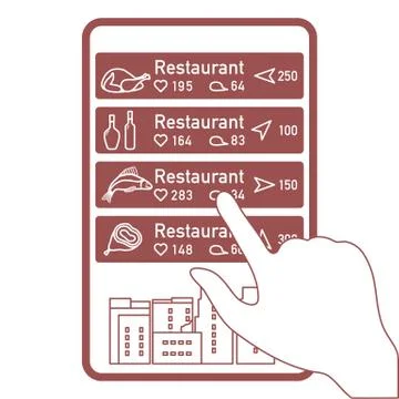 Use AR app to check information around you. Stock Illustration