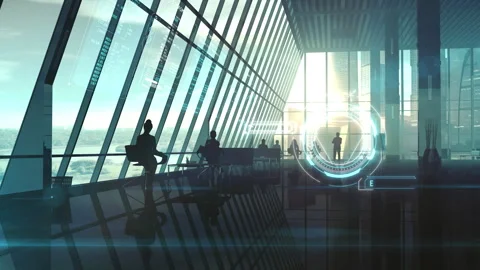 The use of artificial intelligence in business processes. 3D render Stock Footage 249653087