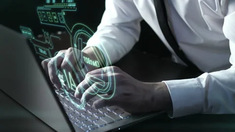 The use of artificial intelligence in business processes. Video stock 260294316