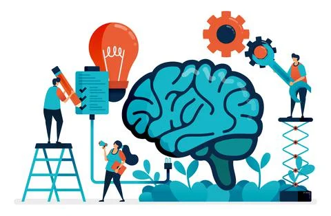 Use artificial intelligence to complete tasks. multitasking system in artific Stock Illustration