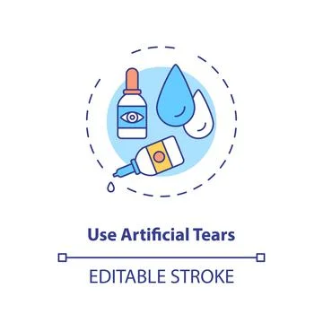 Use artificial tears concept icon Illustrazione stock