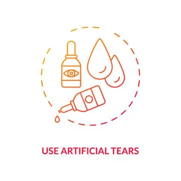Use artificial tears concept icon Illustrazione stock