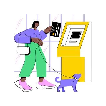 Use ATM isolated cartoon vector illustrations. Stock Illustration