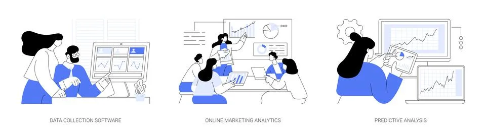 Use of Big Data abstract concept vector illustrations. Stock Illustration