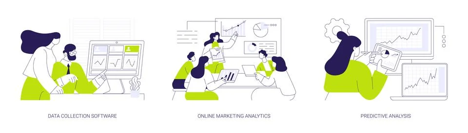 Use of Big Data abstract concept vector illustrations. イラスト素材