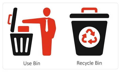 Use Bin and Recycle Bin Stock Illustration