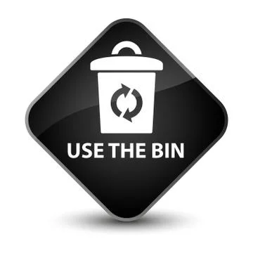 Use the bin elegant black diamond button Stock Illustration