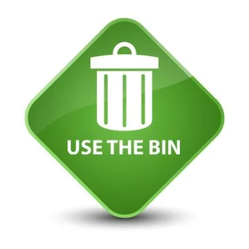 Use the bin (trash icon) elegant soft green diamond button Illustrazione stock
