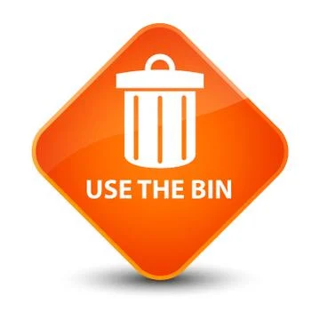 Use the bin (trash icon) elegant orange diamond button Illustrazione stock