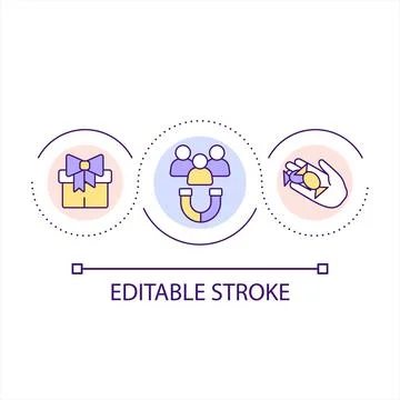 Use bonuses to engage customer loop concept icon Stock Illustration