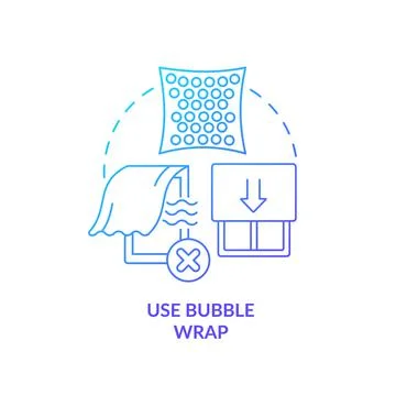 Use bubble wrap blue gradient concept icon Illustrazione stock