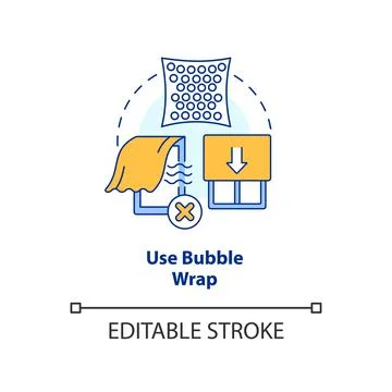 Use bubble wrap concept icon Illustrazione stock