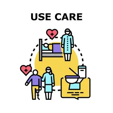 Use care concept with nursing and medical assistance Stock Illustration