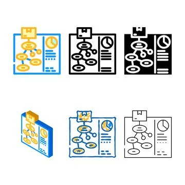 Use case analysis color icon stylized vector Stock Illustration