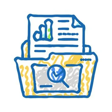 Use case analysis icon doodle illustration Stock Illustration