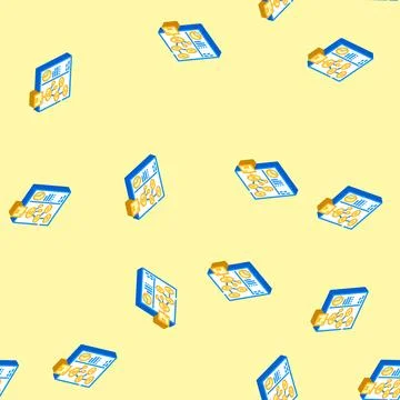 Use case analysis isometric icon seamless pattern Stock Illustration