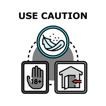 Use caution content warning vector illustration Stock Illustration