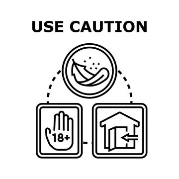 Use caution content warning vector illustration Stock Illustration