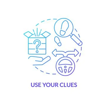 Use clues blue gradient concept icon Illustrazione stock