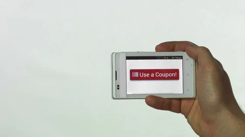 Use a coupon button Stock Footage 70446748