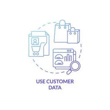 Use customer data blue gradient concept icon Stock Illustration