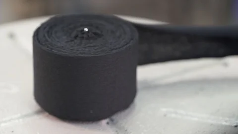 Use of Edging strip in stitching closeup Stock Footage 128493339