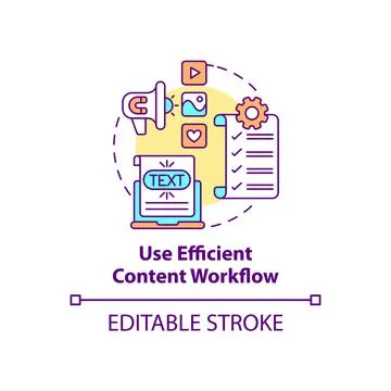 Use efficient content workflow concept icon Illustrazione stock